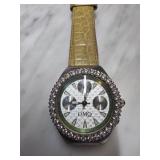 DMQ Diamonique Wristwatch with Gem Accents