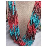 Multistrand Beaded Necklace with Barrel Closure