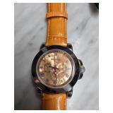 Dufonte Wristwatch with Orange Leather Strap