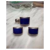 Sterling Silver and Enamel Jewelry Set
