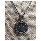 Sterling Silver Necklace with Coin Pendant