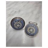 Destino Sterling Silver Cufflinks With Blue Accent