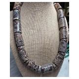 Statement Necklace with Polished Stone Beads