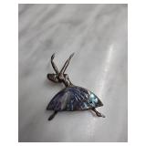 Sterling Silver Ballerina Brooch with Abalone Inla