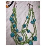 Multi-Strand Necklace With Turquoise Stones