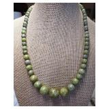 Green Beaded Necklace with Adjustable Length