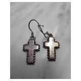 Sterling Silver Cross Dangle Earrings