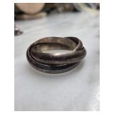 Sterling Silver Interlocking Band Ring