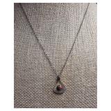 Sterling Silver Pendant Necklace With Inlay