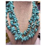 Multi-Strand Turquoise Nugget Necklace