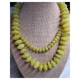 Two-Strand Lemon Jade Bead Necklace