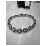 Silver-Tone Bracelet with Geometric Design