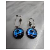 Sterling Silver Dangling Earrings with Design