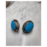 Sterling Silver Earrings With Turquoise
