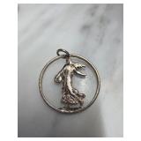 Silver Franc Coin Pendant