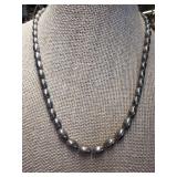 Sterling Silver Beaded Necklace, 20g