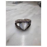 Sterling Silver Heart Ring, Size 5.5