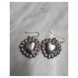 Sterling Silver Heart-Shaped Dangle Earrings