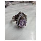 Sterling Silver Ring with Purple Stone