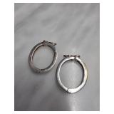 Sterling Silver Oval Hoop Earrings