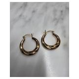 Sterling Silver Hoop Earrings with Twist Design