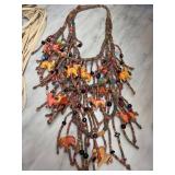 Multicolor Beaded Necklace With Animal Pendants