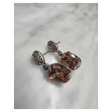 Sterling Silver Drop Earrings With Gemstones