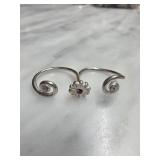 Sterling Silver Toe Ring With Gemstone Accents