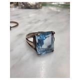 Sterling Silver Ring With Topaz Stone