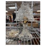 Electric Clear Glass Lamp with Floral Shade