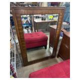 Wood-Framed Wall Mirror with Rectangular Design