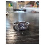 Sterling Silver Ring with Square Center Stone