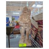 Carved Comanche Pottery Statue in Natural Finish