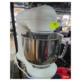 White Stand Mixer with Metal Bowl