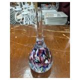 Art Glass Teardrop Sculpture with Multicolor Inclu