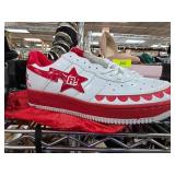 Red and White Bape FS-001 Sneakers