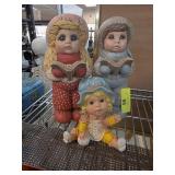 Three Ceramic Figurines with Books