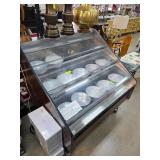 Wood and Glass Bakery Display Case on Wheels