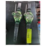 Two Green Toy Walkie-Talkie Watches