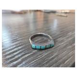 Sterling Silver Ring with Turquoise Inlay