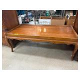 Wooden Coffee Table With Scalloped Apron