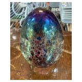Multicolor Blown Glass Egg-Shaped Sculpture