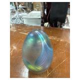 Handblown Iridescent Art Glass Egg