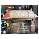 Decorative Wooden Footstool with Cushion