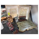 Decorative Lot With Frames, Plaques, and Trinkets