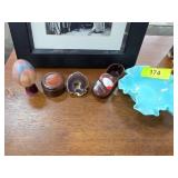 Decorative Items with Blue Glass Dish