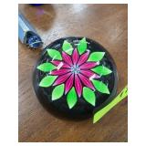 Glass Paperweight with Floral Design