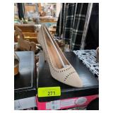 Beige Pointed-Toe Heel Shoes with Cutout Design
