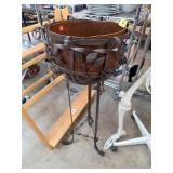 Metal Plant Stand with Floral Design