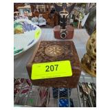 Wood Box and Carved Stone Decorative Lot